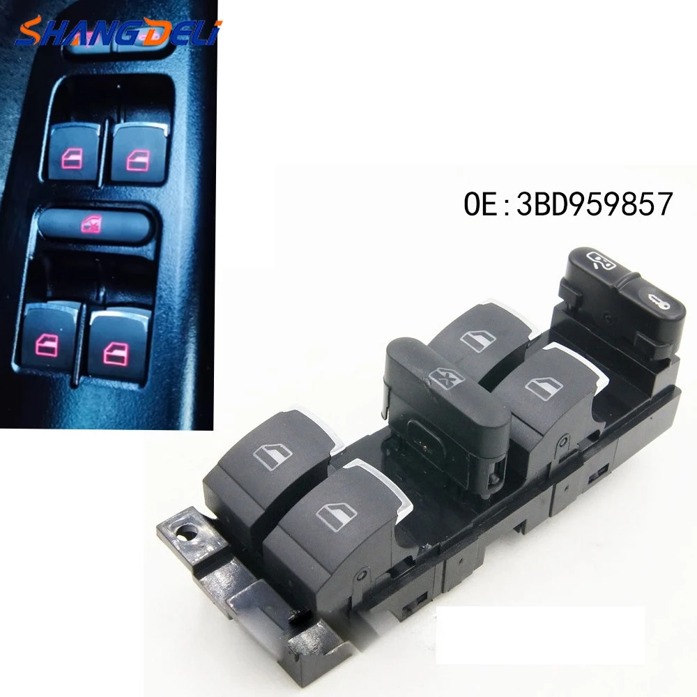 

Compatible For VW Jetta Golf GTI MK4 Passat B5 1998-2005 Front Left Driver Side Car Electric Window Lifter Control Switch
