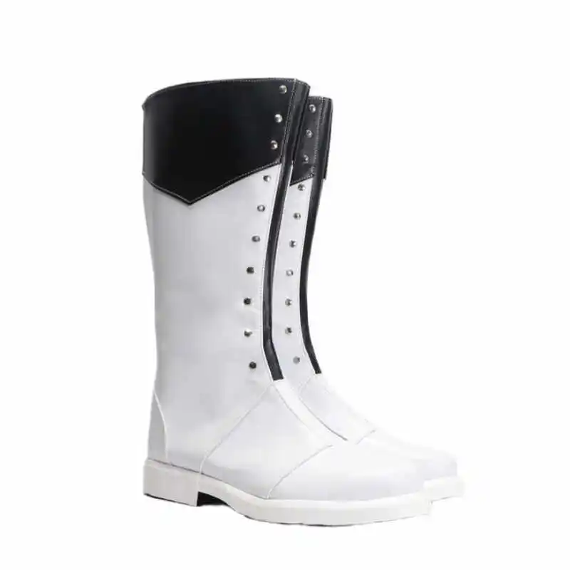 Anime Bleach Yhwach Cosplay Costume Shoes Handmade Faux Leather Boots