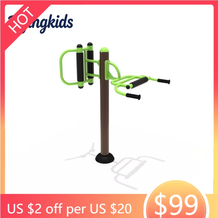 Outdoor Steel Horizontal Waist & Vertical Back Massager Station Gym Equipment