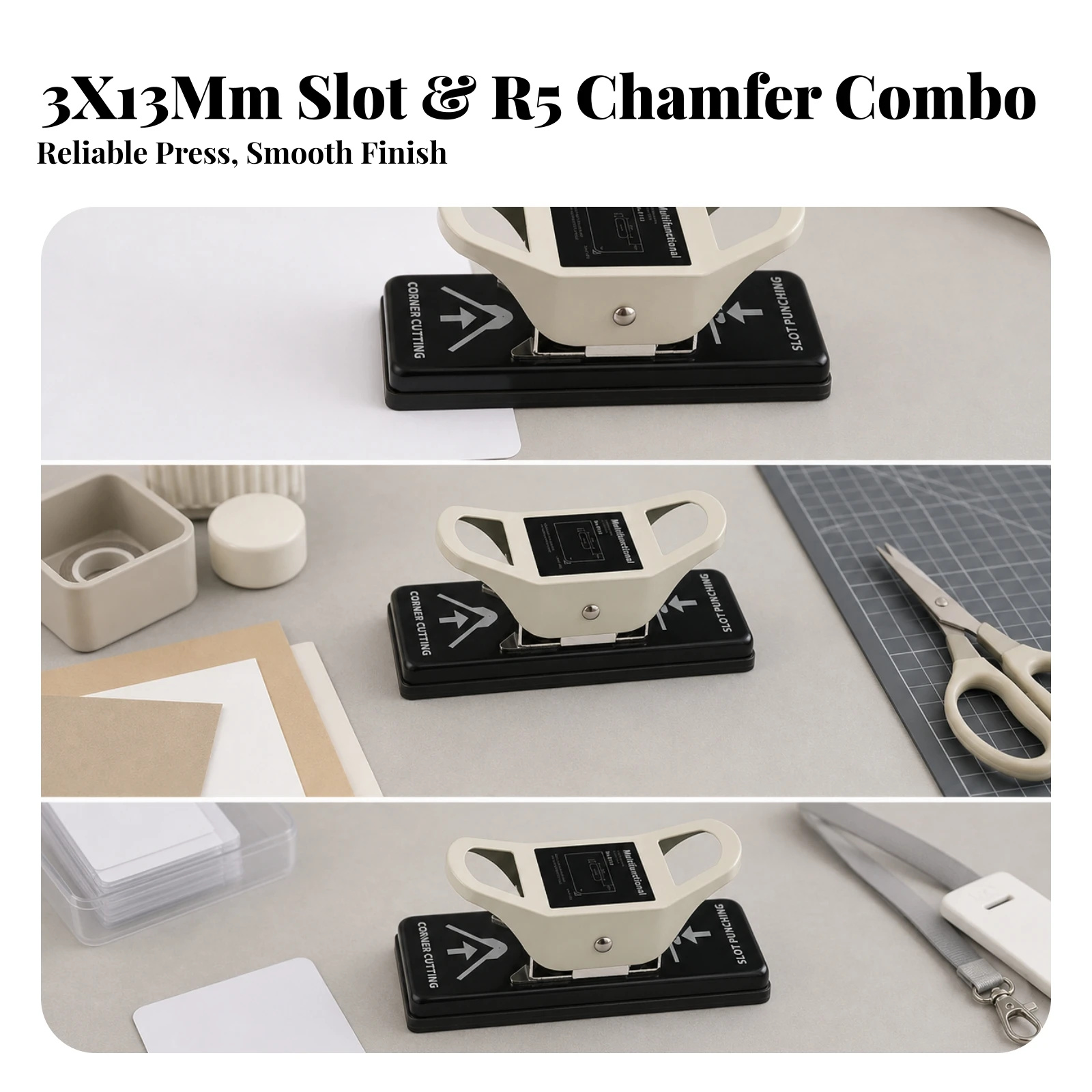 Slot Punch and Corner Cutter Long-Lasting Manual Card Puncher Corner Rounder Punch Ergonomic Compact for Crafters