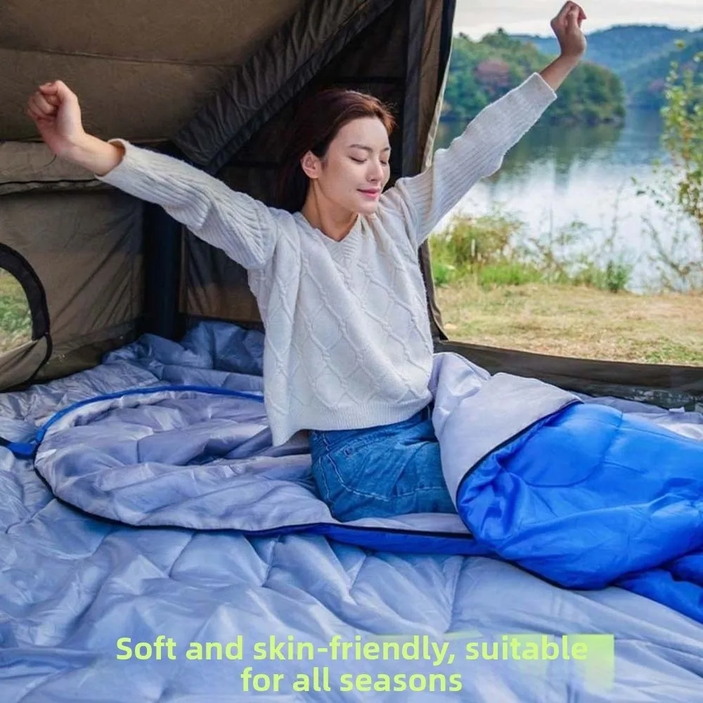 

Конверт с капюшоном, спальный мешок, сверхлегкий, негрязный, кемпинговый спальный мешок, ветрозащитный, с защитой от брызг воды, одиночные спальные мешки, летние