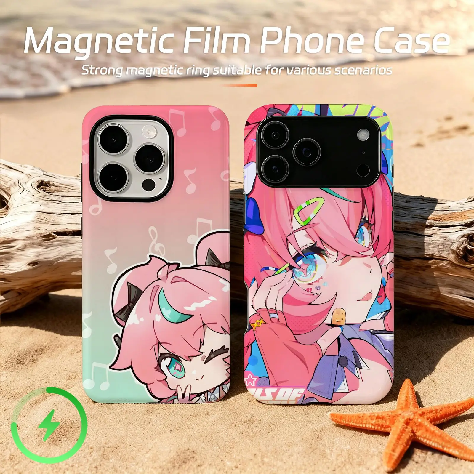 Capa de Celular Zenless Zone Zero Aria para iPhone 17 16 16e 15 14 13 12 Plus Pro Max com Película Magnética Brilhante