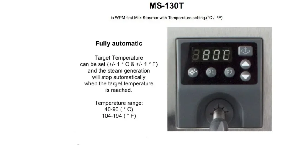 Wpm Welhome Pro Melkschuimer Machine Volautomatische Professionele Melkstomer Met Temperatuurinstelling Roestvrij Staal