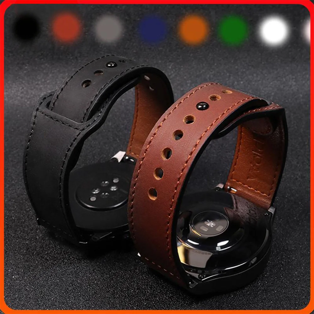 حزام جلدي لساعة سامسونج جالاكسي 7/6 // 5/برو/4/3/أكتيف 2 20 مللي متر-22 مللي متر سوار هواوي GT 5/4/Amazfit GTS/GTR 4/3/2 ميني باند #1