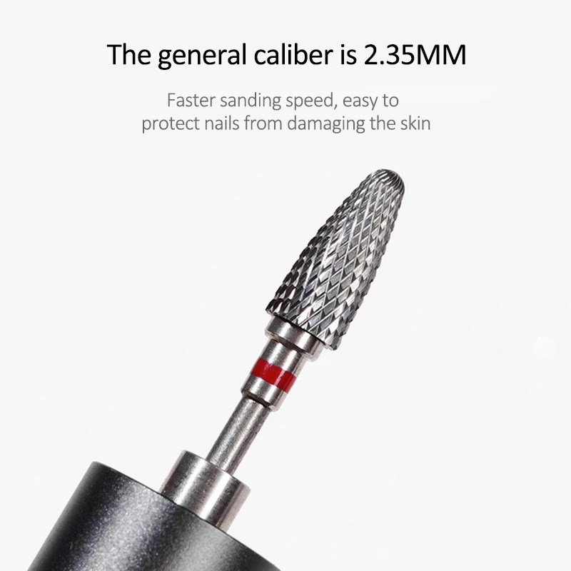 2.35Mm Wolfraam Nagel Boren Pedicure Frees Slijpen Kop Schuurmachine Accessoires Gereedschap Voor Elektrische Cuticula Schoon Roterende