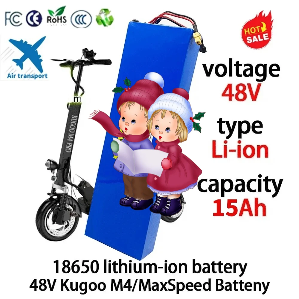 

For Kugoo M4/M4Pro/ M5/M5Pro Electric Scooter Battery Pack 13S4P 48V 15Ah 2000watt 18650 Lithium ion Battery Pack