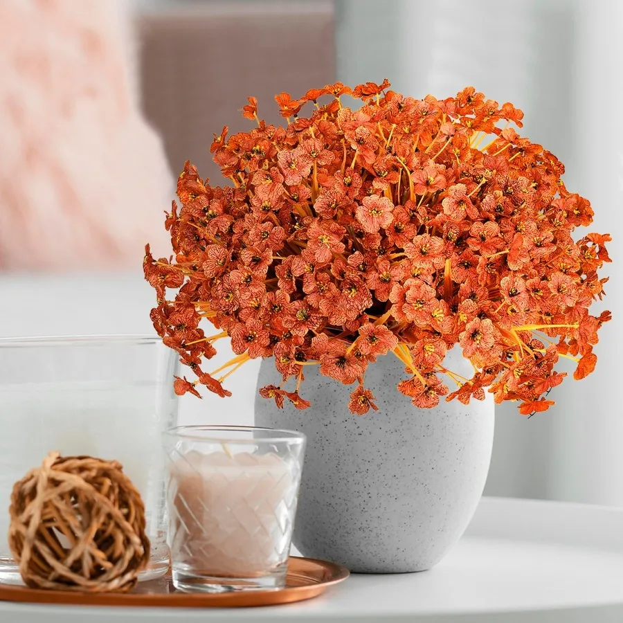 20 pacchi piante autunnali finte artificiali fiori per decorazioni esterne macchie finte seta margherita colorata realistica resistente ai raggi UV Fal