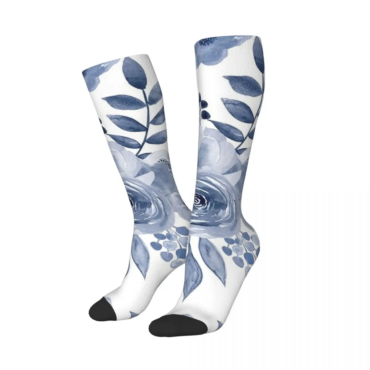 Hamptons Style Floral Design Socks Harajuku Stockings All Season Long Socks Accessories for Unisex Birthday Present