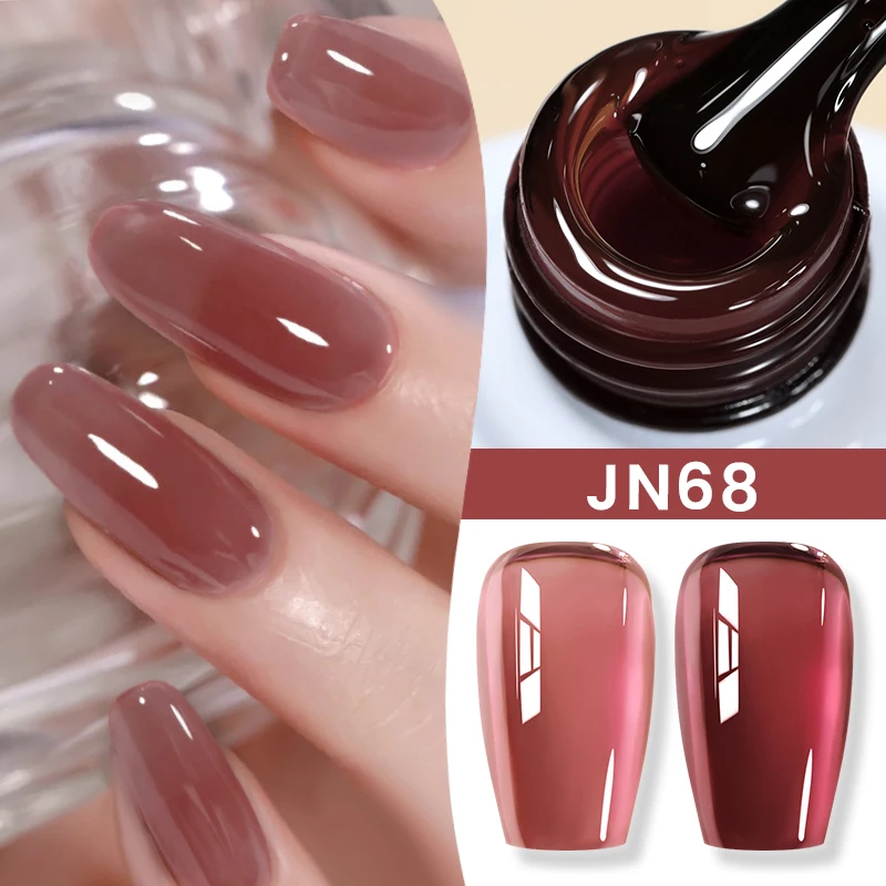 BORN PRETTY 10ml Jelly Nude Gel Nail Polish Crystal Translucent Coffee Soak Off Semi-Permanent Varnish Base Top Coat Manicure