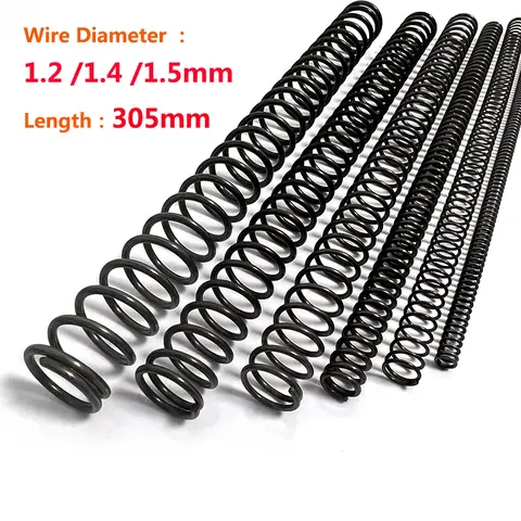 2PCS 와이어 직경 1.2/1.4/1.5mm 길이 305mm 긴 압력 스프링 Y 형 압축 스프링 65 망간강 압력 스프링