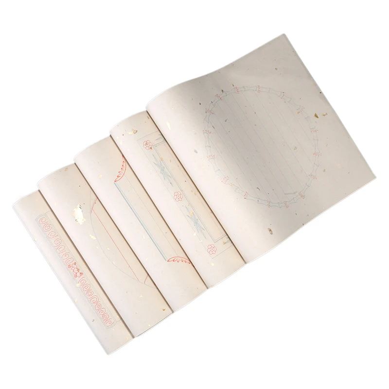 Retro Half Ripe Xuan Paper Calligraphy Letterhead Tradtional Chinese Rice Paper Brush Pen Small Rgular Sript Calligraphy Papier