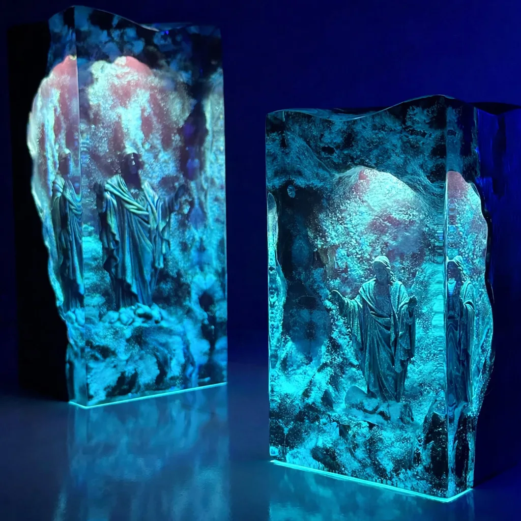 New Blue Cave Atmosphere Resin Lighting Decoration Epoxy Resin Crafts High End Festival Gifts