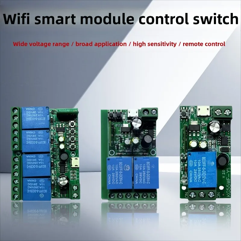 2PCS WiFi Smart Relay Switch Module DC7V-48V 1/2/4 Channel Remote Control Circuit Control Board