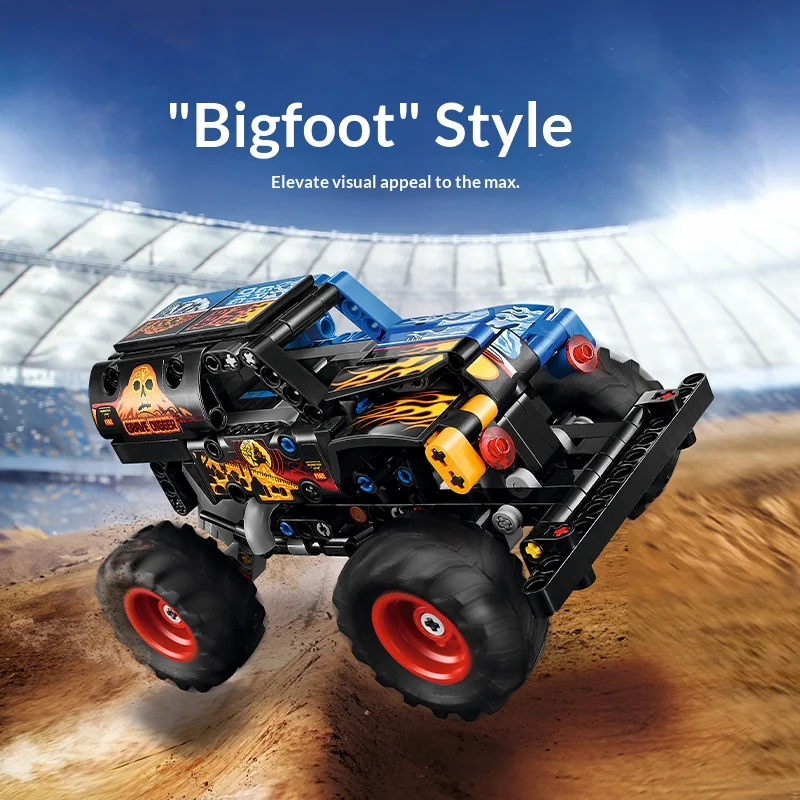 Bloques de Construcción LEGO 42219 Monster Jam Grave Digger Fire & Ice, Camión de Juguete Coleccionable con Mecanismo de Retroceso, Gran Oferta