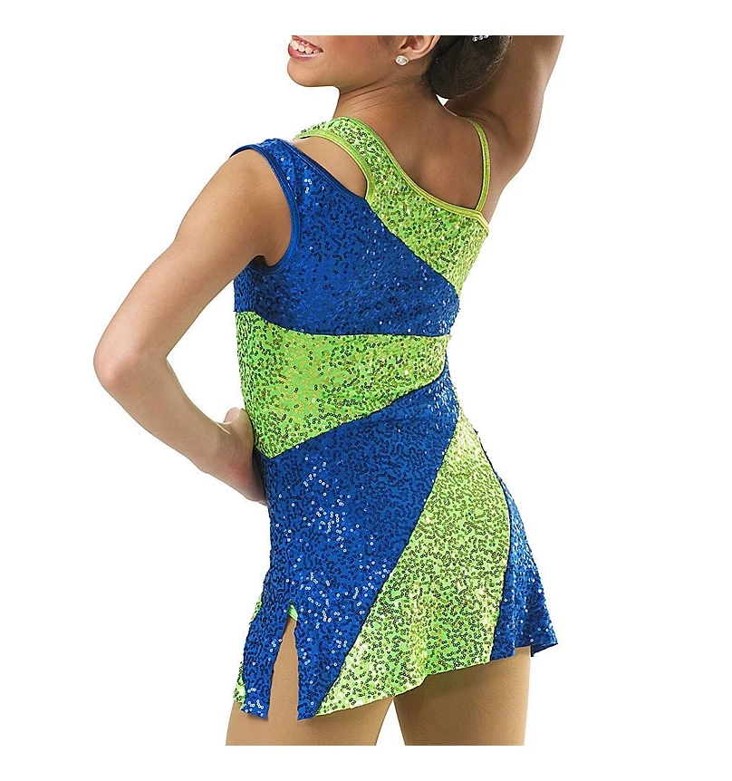 あらゆる色のスパンコール付きパフォーマンススカートでプロのジャズラテンダンス衣装をカスタマイズします。