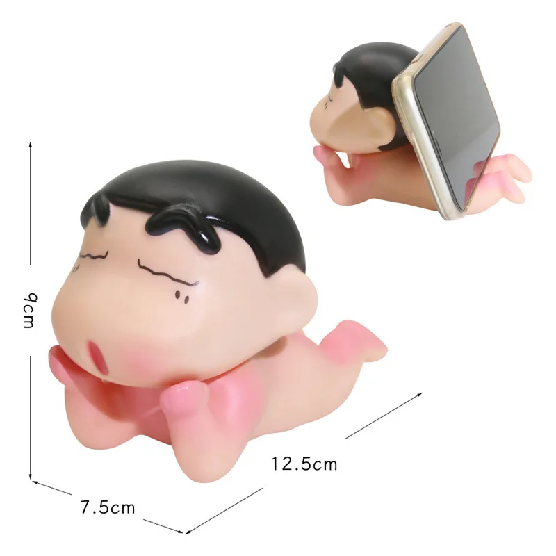 تلوين شين تشان تأخذ حمام Zaemon عارية بعقب فتح عينيك حامل هاتف المحمول سطح المكتب الشكل هدية مزخرفة دمية زينة السيارات