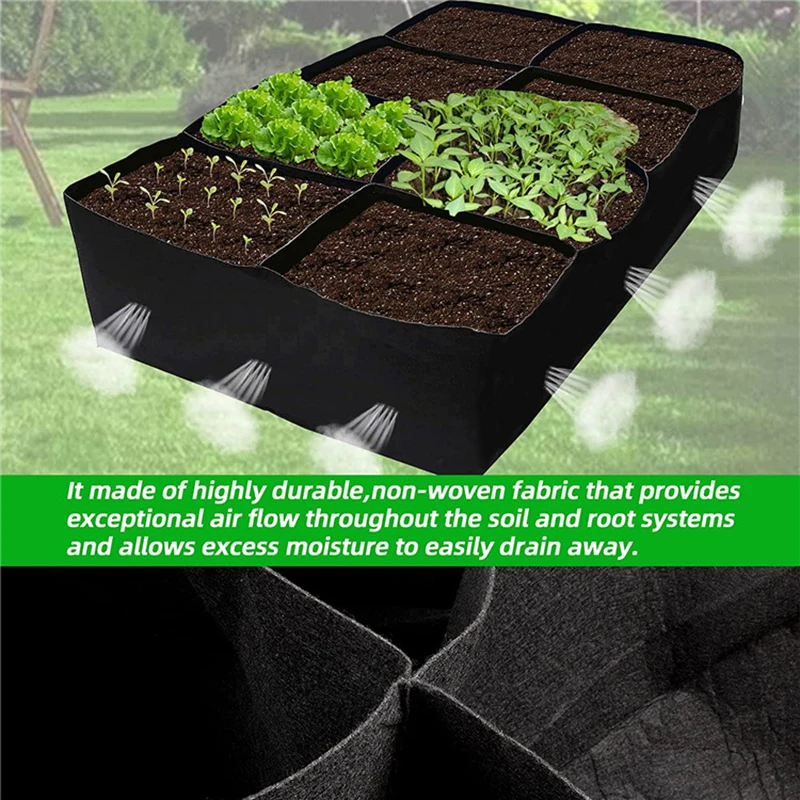 

Planting Bags for Vegetables 15 Gallon 8 Grid,Breathable Partition Planting Pot, Planting Bed,potato Planting Bucket Extra Large