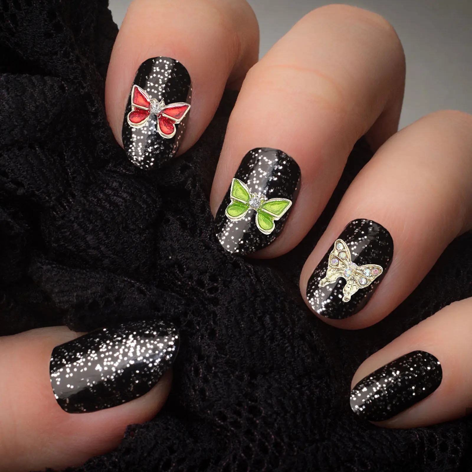 

40 шт. декоративных украшений для ногтей в виде бабочек, изысканные цветные миниатюрные стразы для маникюра, DIY украшения для ногтей для женщин, на Рождество, свадьбу, вечеринку