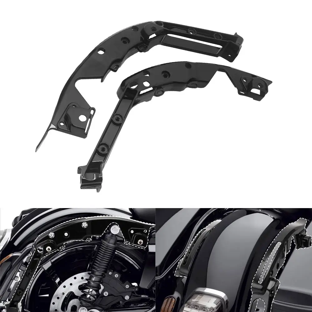

Motorcycle Rear Mudguard Saddlebag Support Bracket For Harley Electra Glide Road Glide Road King Street Glide 2014-2025 Black