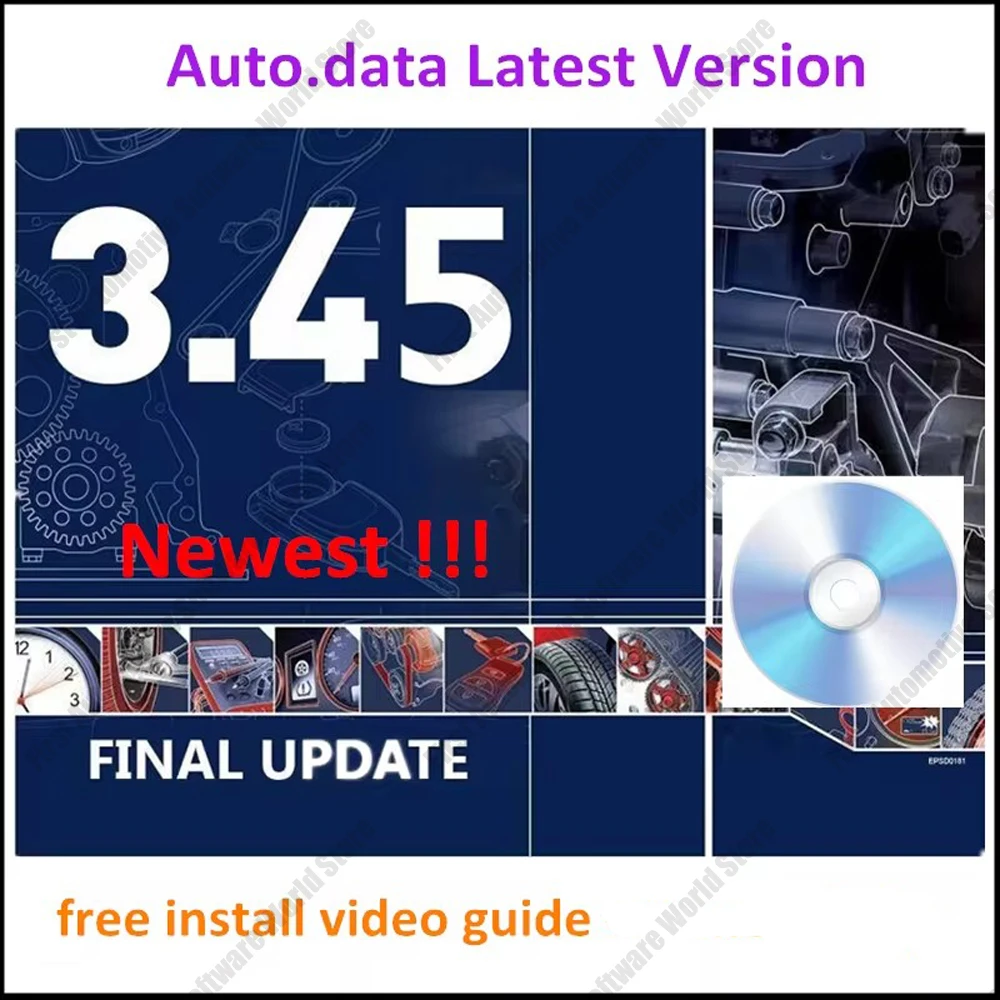 2024 Hot auto.data 3.45 versione software di riparazione automatica Auto-data v3.45 aggiornamento software per Auto a 2014 anni invia tramite