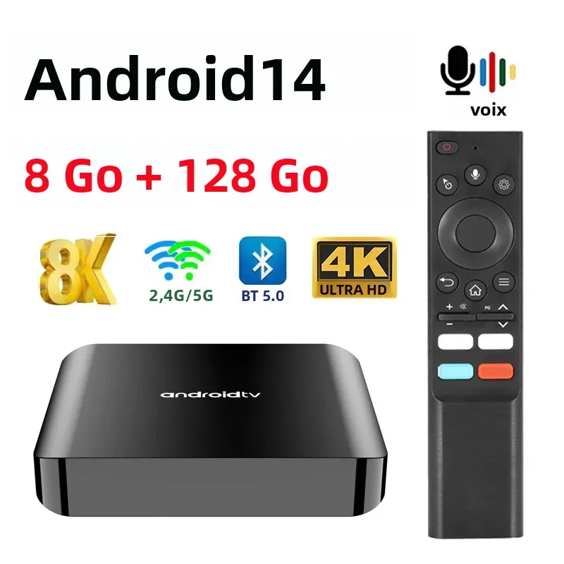 TV98 ATV Plus TV Box Android 14 8GB 128GB HD 4K 8K Allwinner Quad Core WiFi 4G 5G BT5.0 Streaming lecteur multimédia intelligent iptv