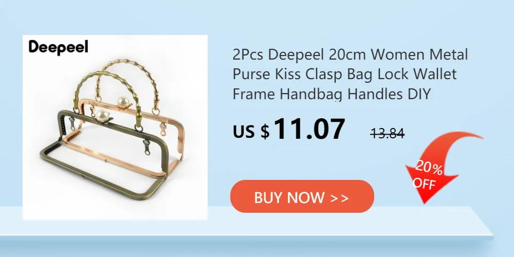 1/2Pcs Deepeel 20.5/27cm Metal Wallet Frame Embossed Hand Pull Parts Purse Bag Handle Kiss Clasp Lock DIY Hardware Accessories