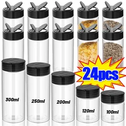 Plastic Spice Jars With Lids Clear Seasoning Containers Spice Bottles For Storing Spice Herbs Seasoning Powders Kitchen Supplies