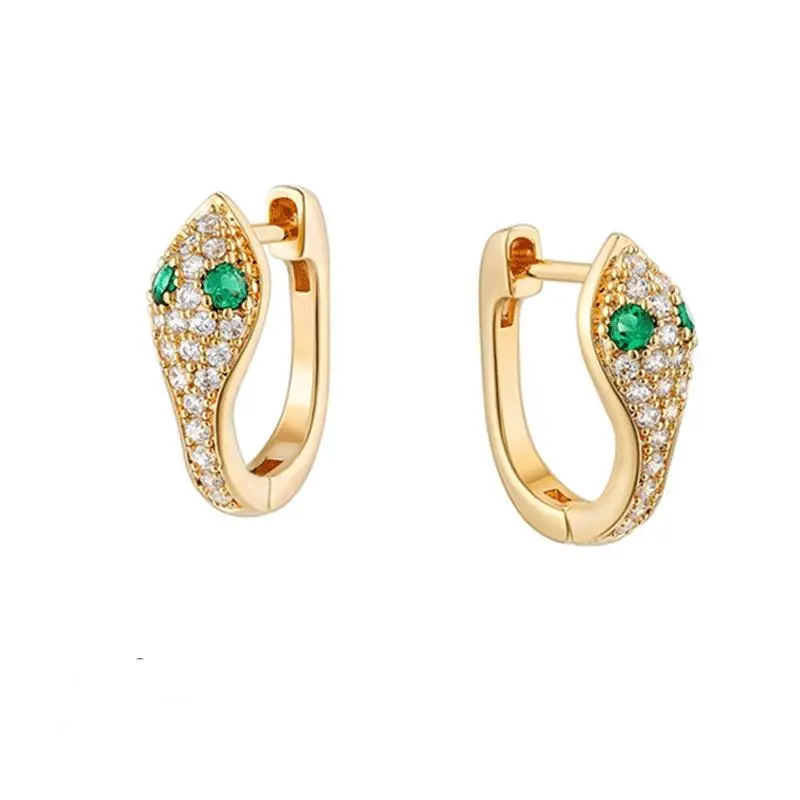 

Rhinestone-Encrusted Serpentine Women's Earrings Fashion Earrings Personality Ear Hoops Niche Light Luxury Ear Jewelry