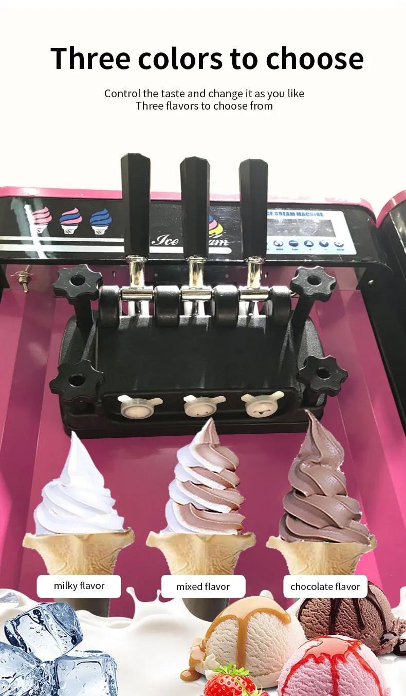 Automatic Commercial Ice Cream Maker  Stainless Steel 6L*2 Capacity 20-25L/H Output  Soft