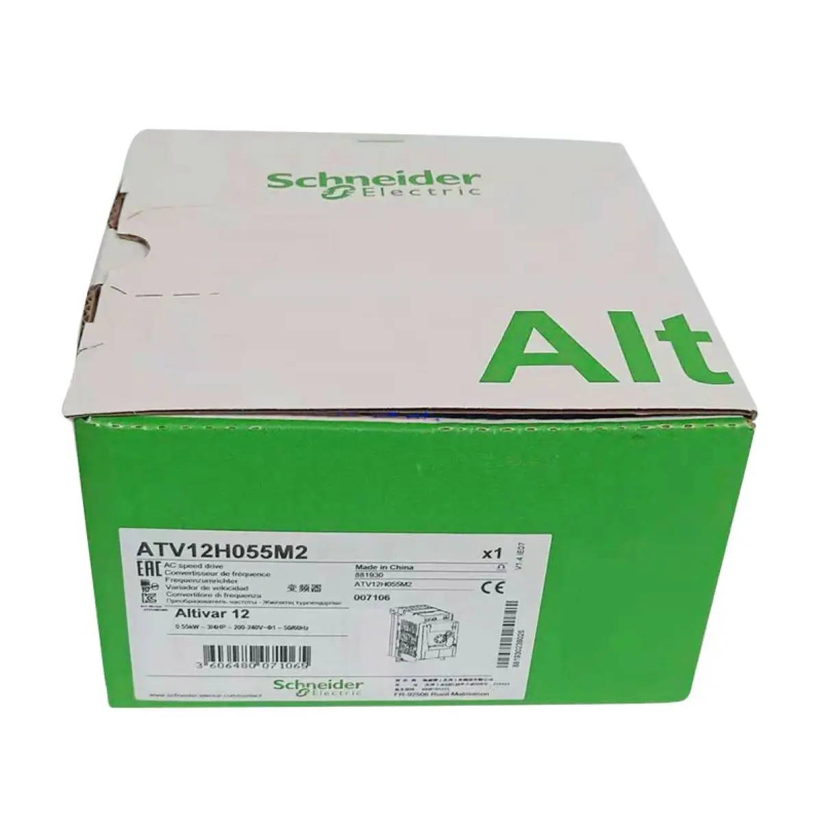 ATV-12H055M2 ATV12H055M2 variable speed drive ATV12 - 0.55kW - 0.75hp - 200..240V - 1ph - with heat