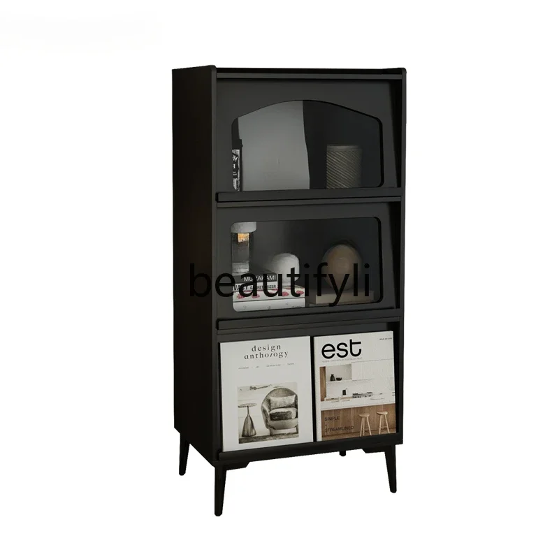 Living room locker medieval magazine cabinet storage cabinet floor-to-ceiling bookshelf display cabinet with door