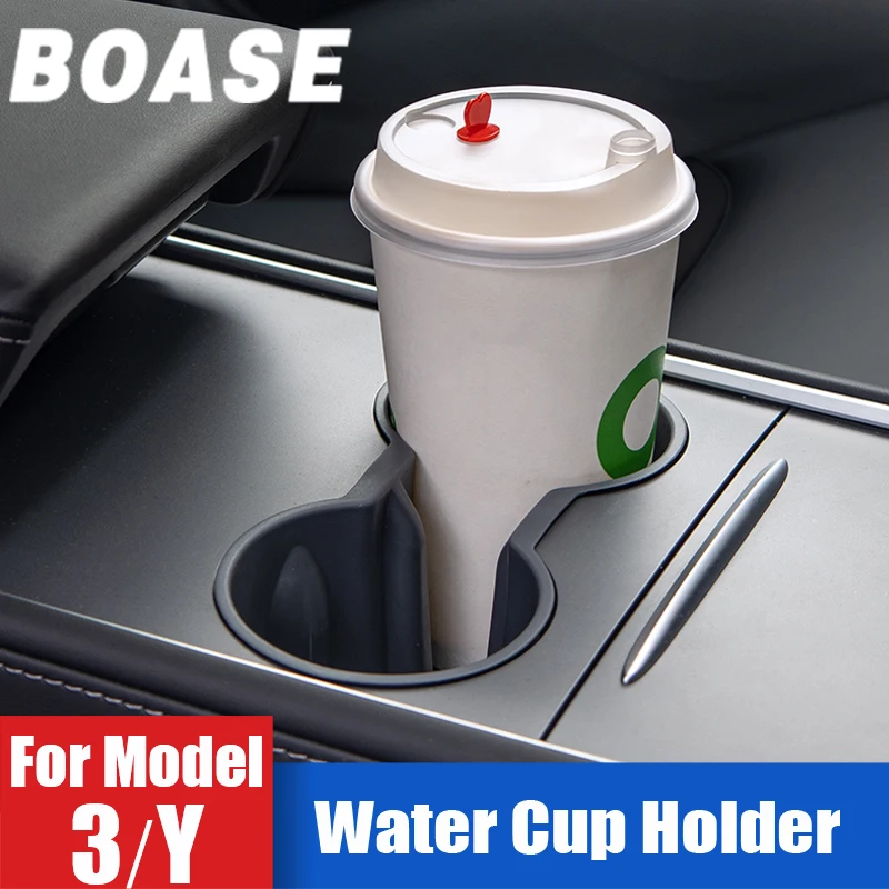 Water Cup Holder For Tesla Model 3 Y Center Console Accessories Water Proof Car Coasters TPE Portable Silicone Double Hole