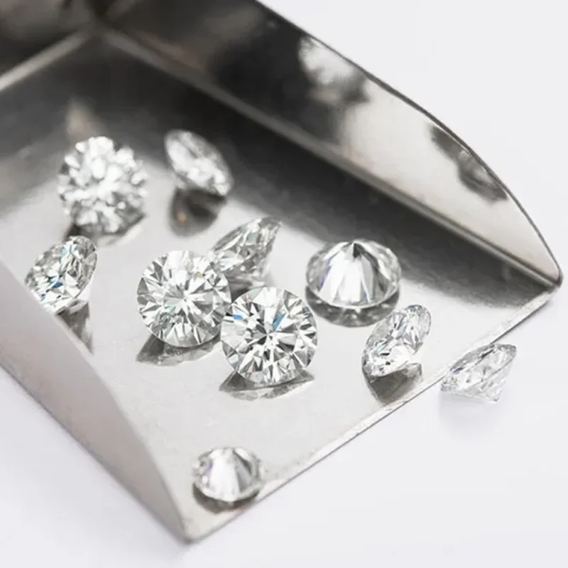 Moissanit-Stein Rundschliff D-Farbe VVS1 Laborgezüchteter Edelstein für DIY-Schmuckherstellung Materialien Besteht Diamanttester-Test – Detail 4