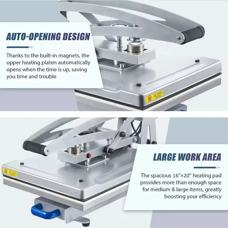 Erasmart High Pressure Heat Press Machine for Flat Product with Plate-Type Heat Transfer