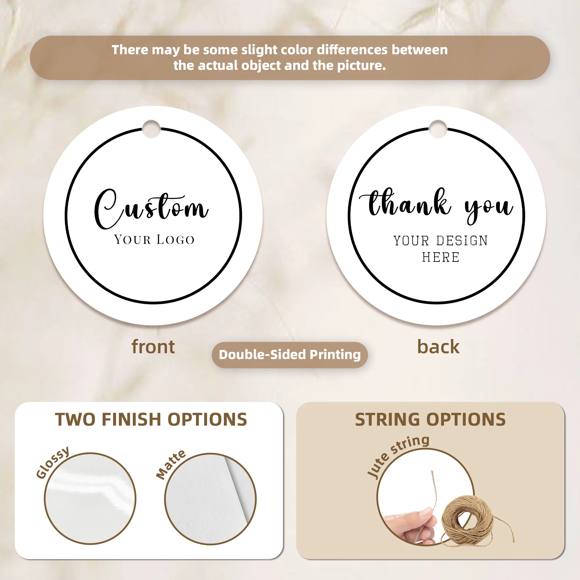 100pcs Custom Tags for Clothes Personalized Hang Tags for Wedding Thank You Gift Tags for Birthdays Bridal showers Christmas - view 3