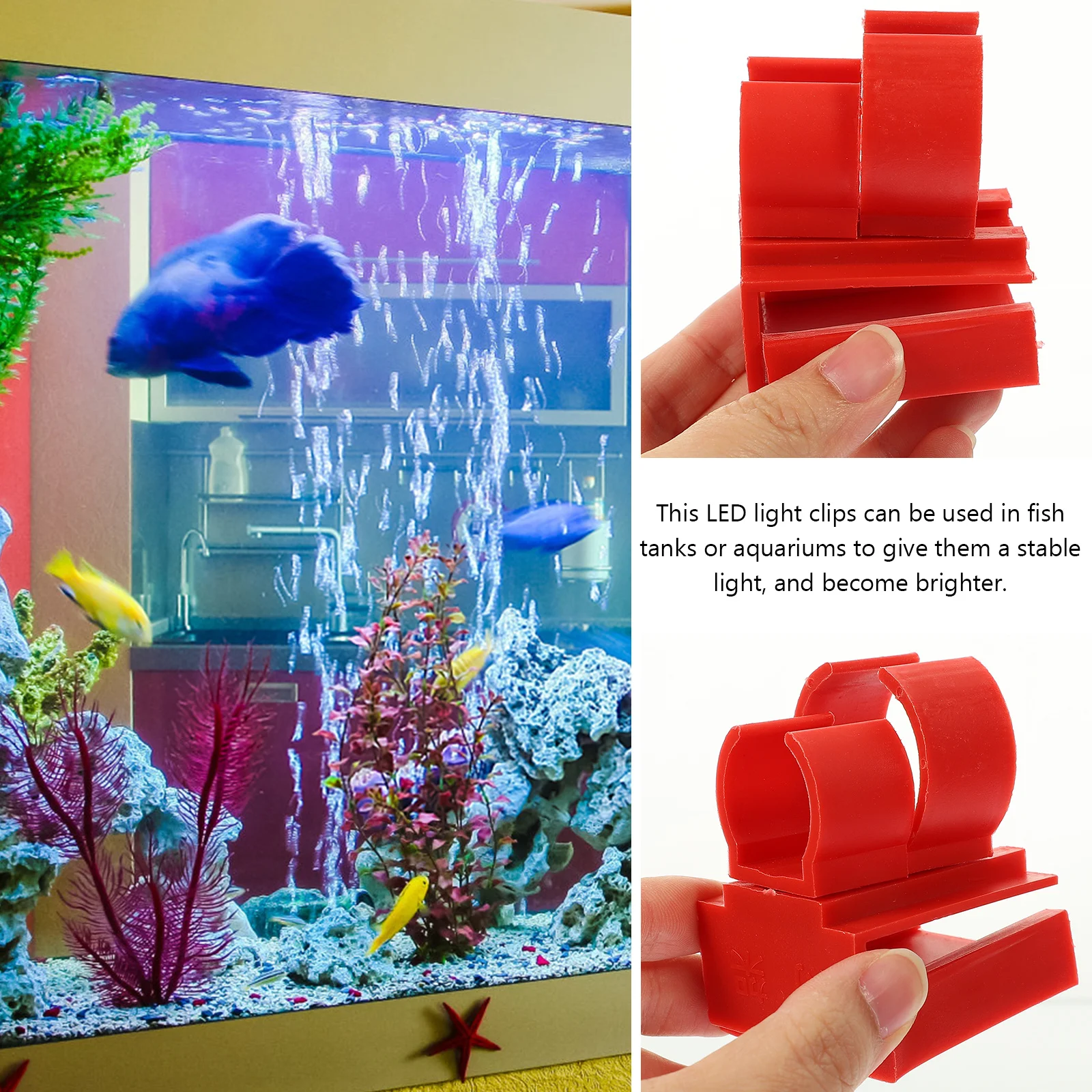 

2Pcs Aquarium Light Clips Durable LED Lamp Brackets Stable Fish Tank Holders Strip Light Mounting Kits Fish Tank Clips