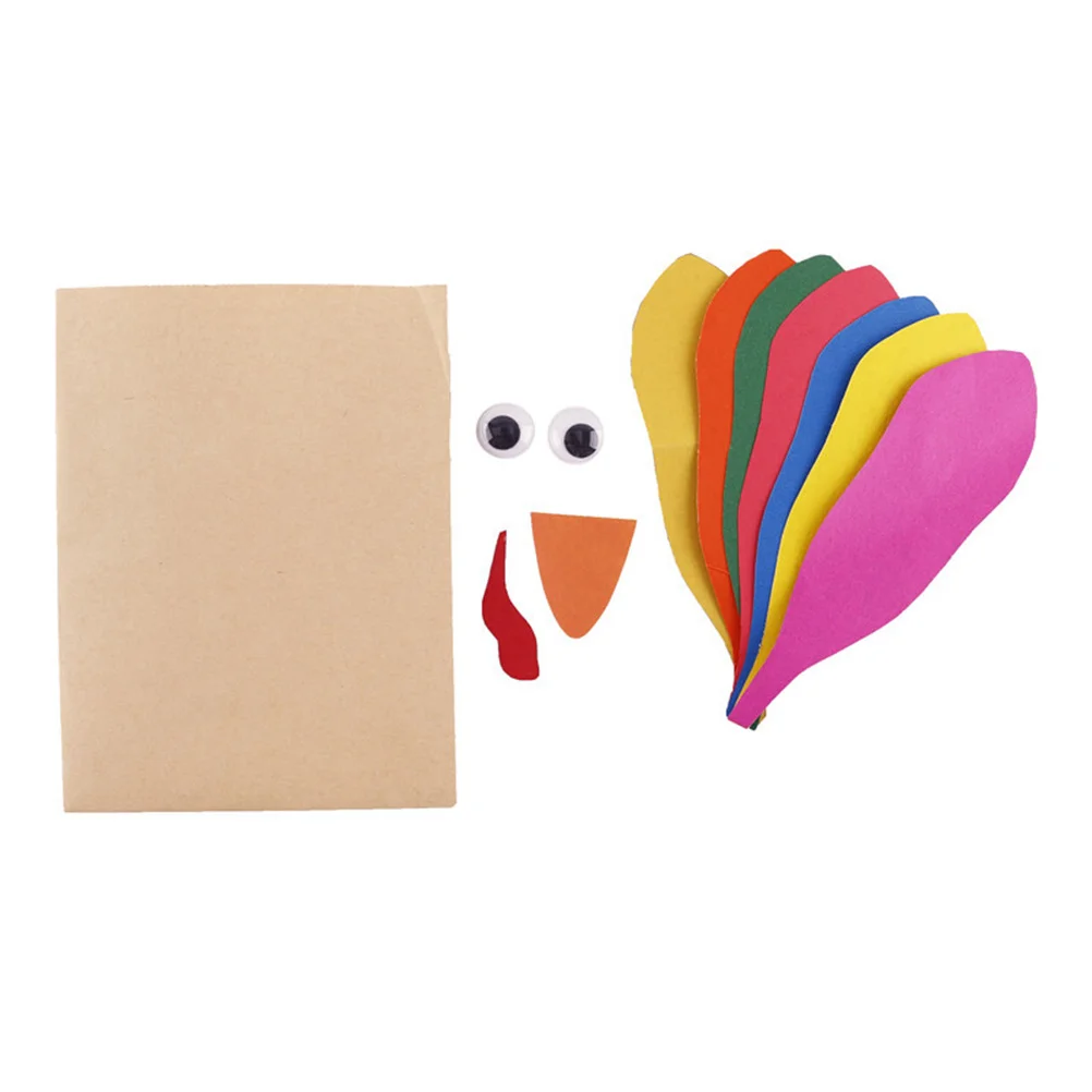3 pçs ação de graças diy artesanato materiais turquia artesanal acessórios educativos para crianças decoração de mesa do jardim de infância