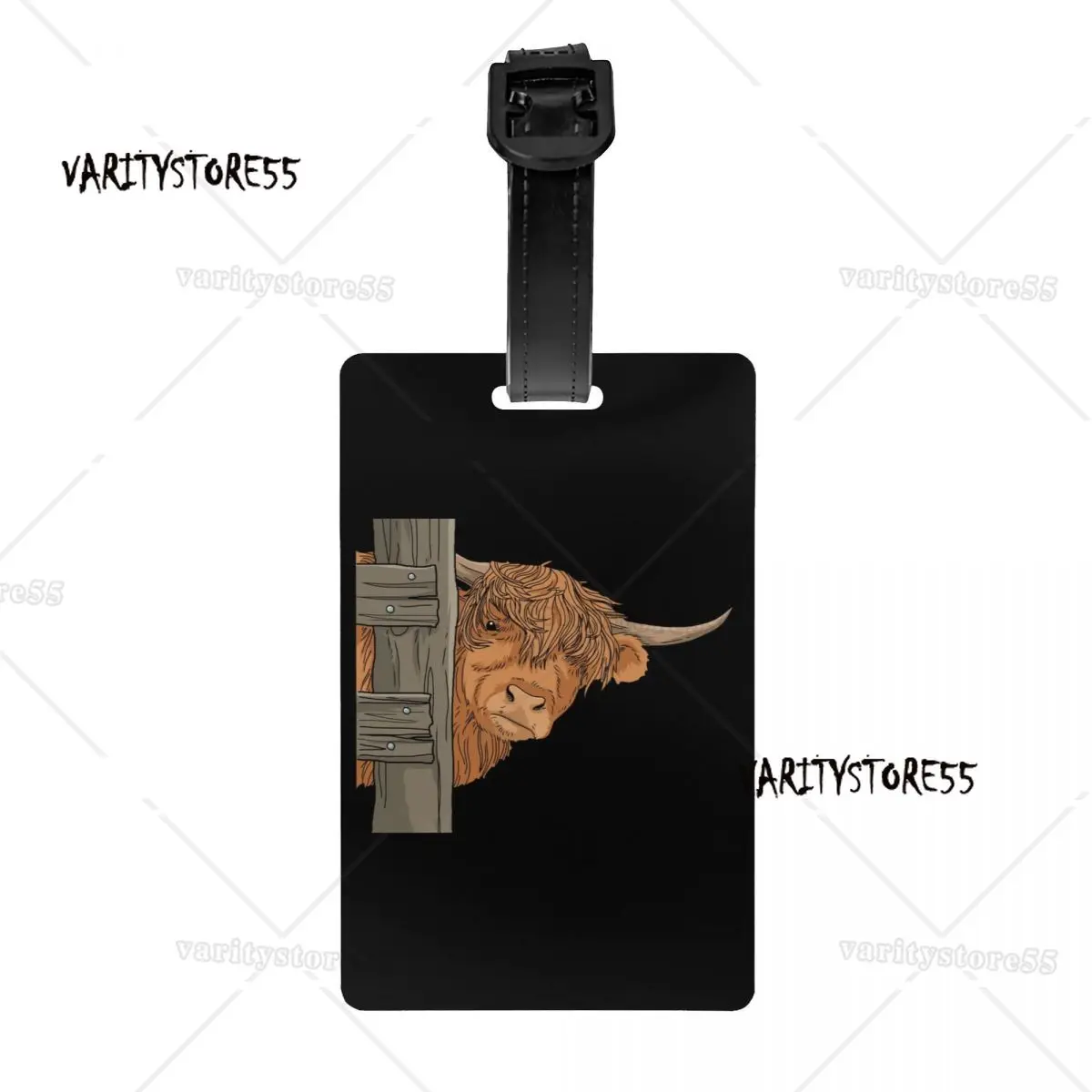 Custom Scottish Highland Cow Spirit Luggage Tags for Suitcases Cute Cattle Farm Animal Baggage Tags Privacy Cover Name ID Card