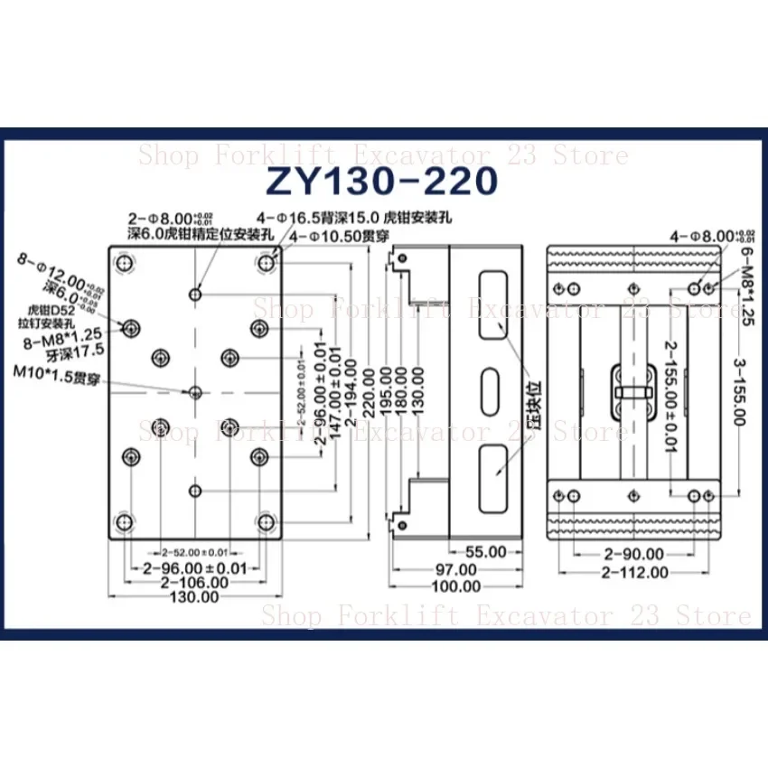 CNC Self-centering Vise EDM Mechanical Part Machining Precision 4-5axis Concentric Fixture ZY130-220 X126-127 X130-153/225 4inch