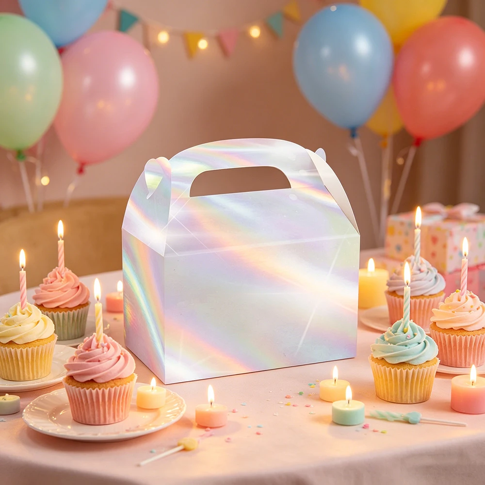 5/10/15/20/25 Stück Party-Geschenkboxen Bunte Papier-Leckereienboxen Süßigkeiten-Kuchen-Geschenkbox für Sommer-Geburtstag Hochzeit Party-Dekorationen – Detail 6