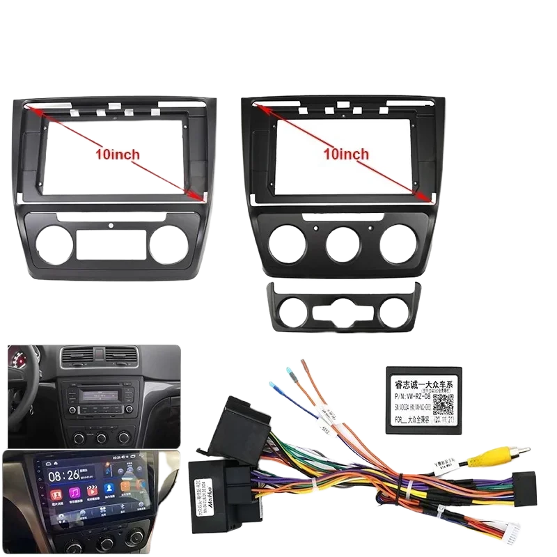 

10,1-дюймовый 2-диночный автомобильный радиоприемник для SKODA Yeti, ручная панель переменного/аUTO AC 2014, автомобильная панель, рама, комплект крепления на панели приборной панели