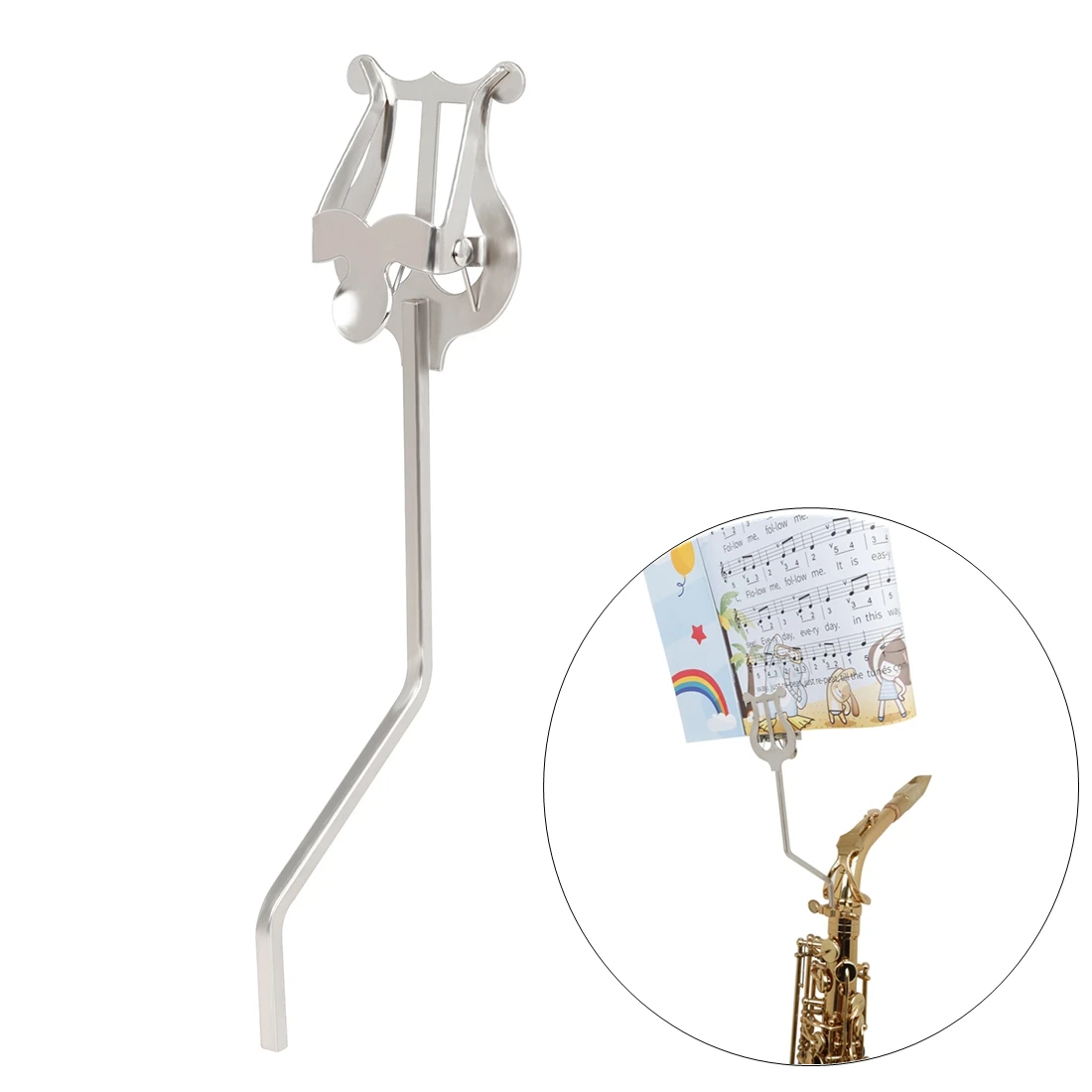 

Adjustable Alto Saxophone Sheet Music Clip Stand Marching Spectrum Clamp-On Fixing Holder Musical Instrument Accessories