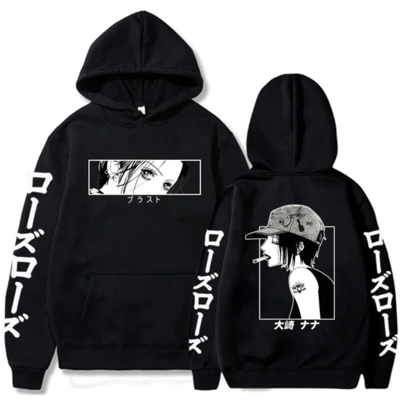 

Nana Osaki Print Hoodies Anime Aesthetic Hip Hop Harajuku Tracksuit Streetwear Fleece Hooded Couples Y2k Sweatshirt