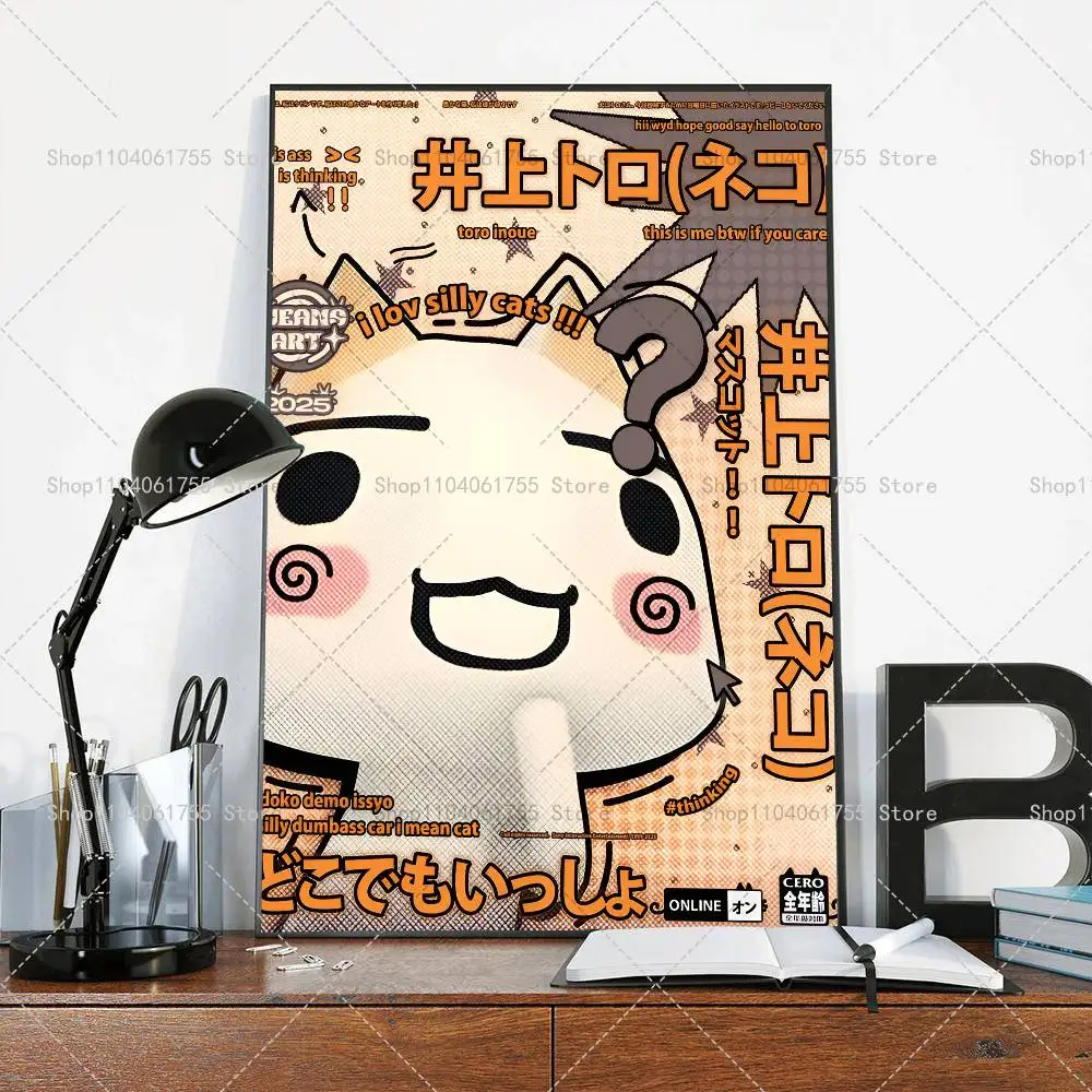 Inoue Toro CUTE Cat Hot Classic Poster Selbstklebender Kunst-Aufkleber aus wasserfestem Papier für Café, Bar, Zimmer, Wanddekoration – Detail 8