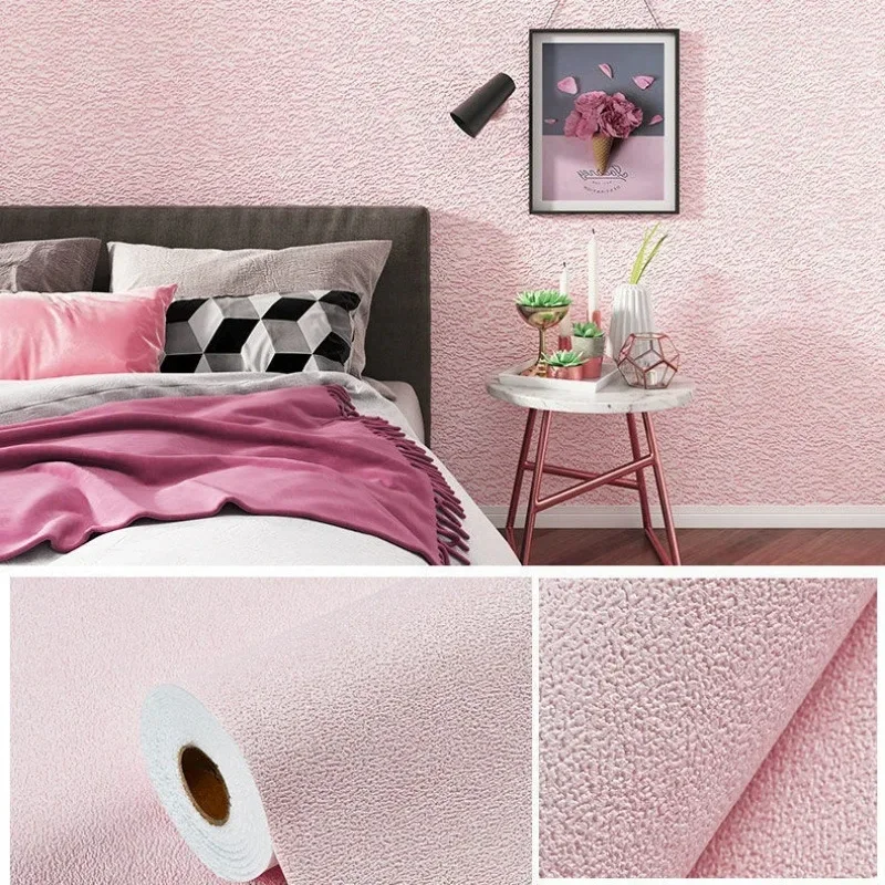 3d Dikker Zelfklevend Thermisch Isolatiebehang Linnen Effen Kleur Decor Muurstickers Renovatie Anti-Collision Behang