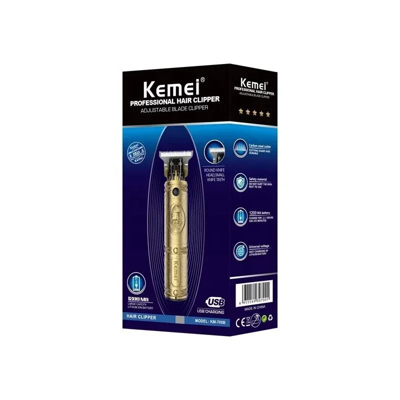 Kemei KM-700 سلسلة الكهربائية الشعر المقص الأصلي الحلاق نحت المتقلب المهنية الشعر المقص الإغاثة اللاسلكي