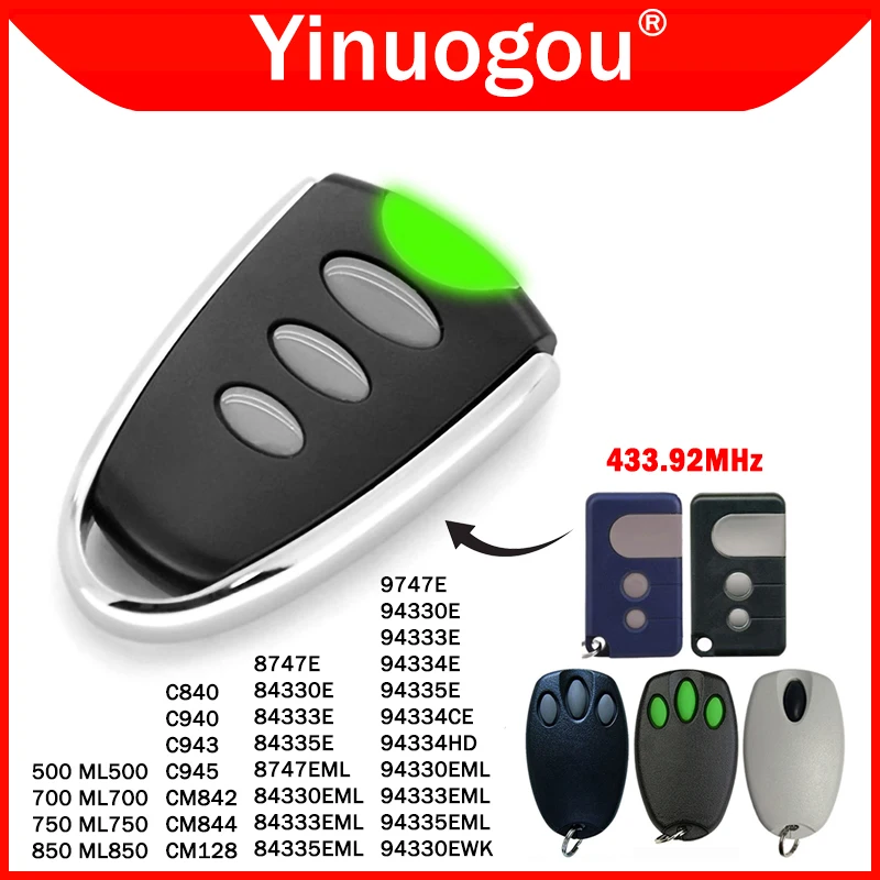 

94355E 84335EML 84330E 84335E MERLIN C840 C940 C943 C945 CM842 CM844 CM128 1A5639-7 D-66793 Garage Door Remote Control 433.92MHz