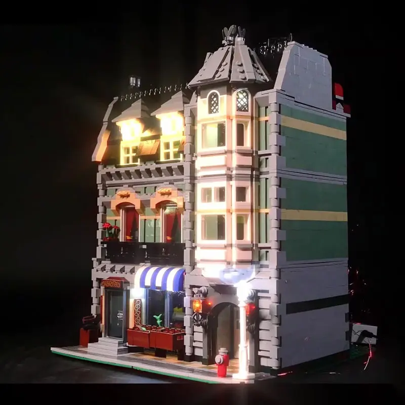 Kit d'éclairage LED pour maison d'épicerie verte LEGO 10185, Compatible avec un cadeau 15008 (blocs de construction non inclus, Kits de briques, ensembles de modèles)