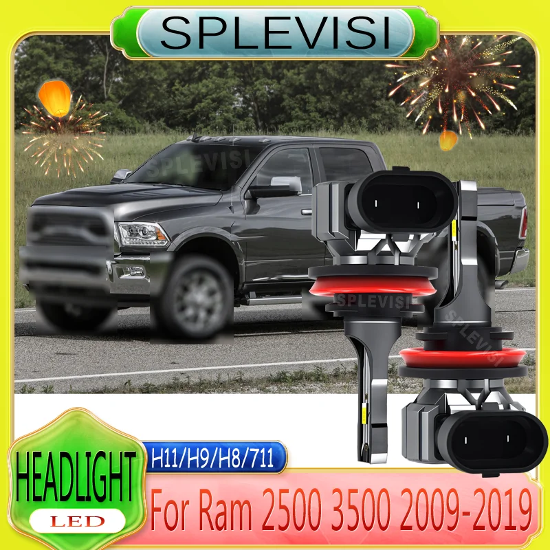 

Smooth Night Driving durable Headlight Low Beam Bulbs For Ram 2500 3500 2009 2010 2011 2012 2013 2014 2015 2016 2017 2018 2019