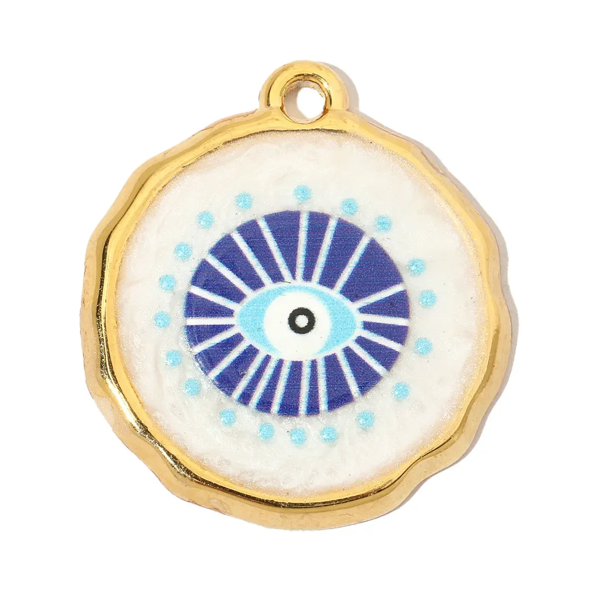 3pcs/Lot French Enamel Evil Eye Stainless Steel Diy Charms Women Natural Stone Love Necklace Pendant Dream Catcher Jewelry